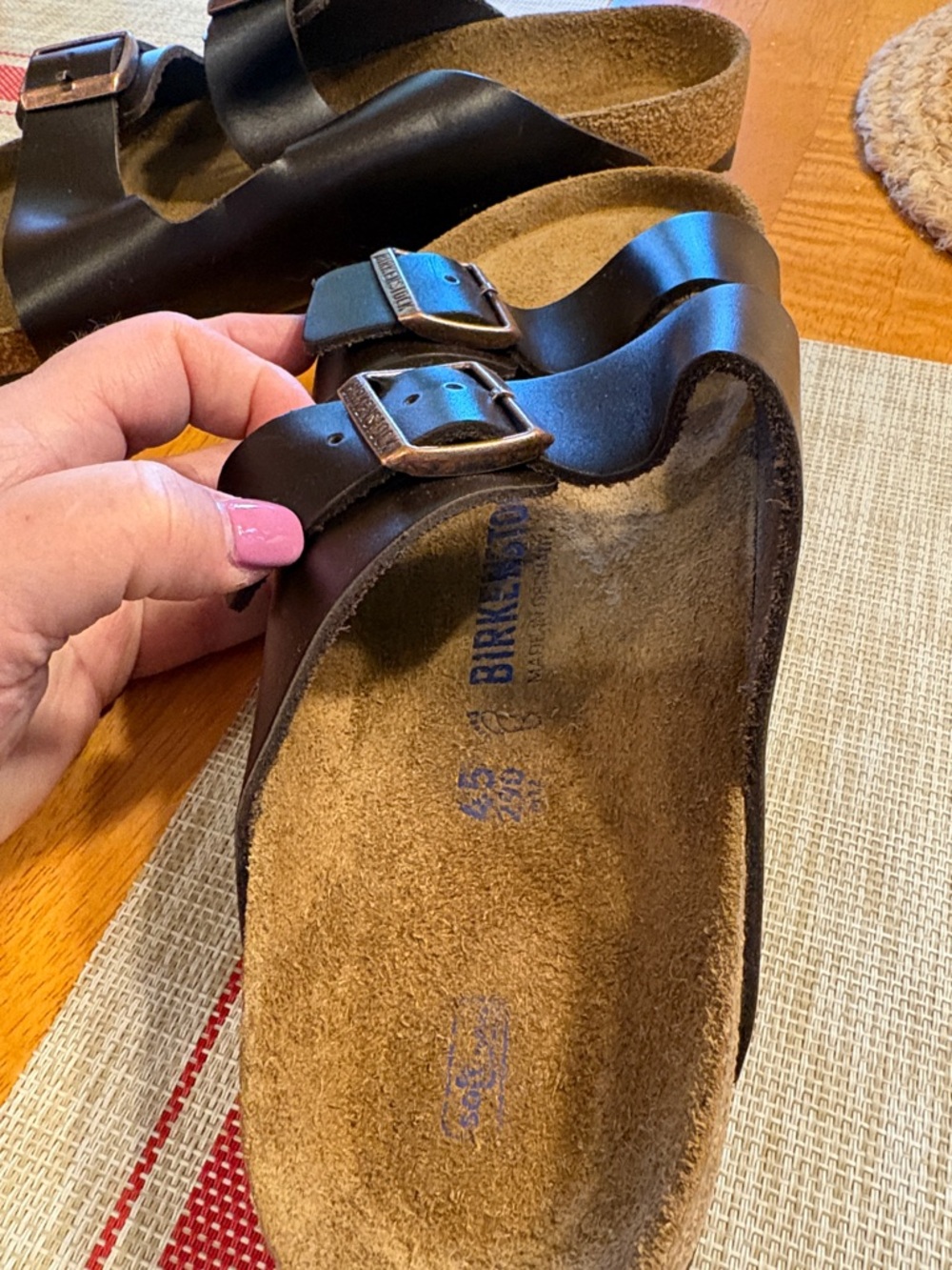 Birkenstock Black Leather Arizona Two-Strap Sandals - Picture 3 of 3